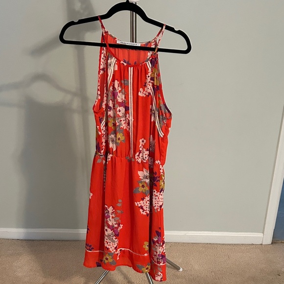 Collective Concepts Coral and Purple Floral Dress - Picture 1 of 4